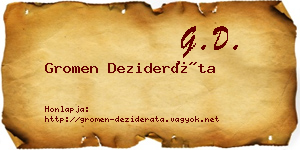 Gromen Dezideráta névjegykártya